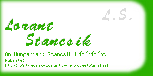 lorant stancsik business card